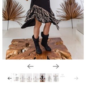 Chemistry Black Fringe Button-Up Dress